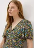 Black Ditsy Floral Print Mini Tea Dress - 8 Image 3