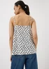 Black & White Polka Dot Ruched Cami Top - 8 Image 2