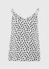 Black & White Polka Dot Ruched Cami Top - 8 Image 4