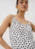 Black & White Polka Dot Ruched Cami Top - 8 Image 3