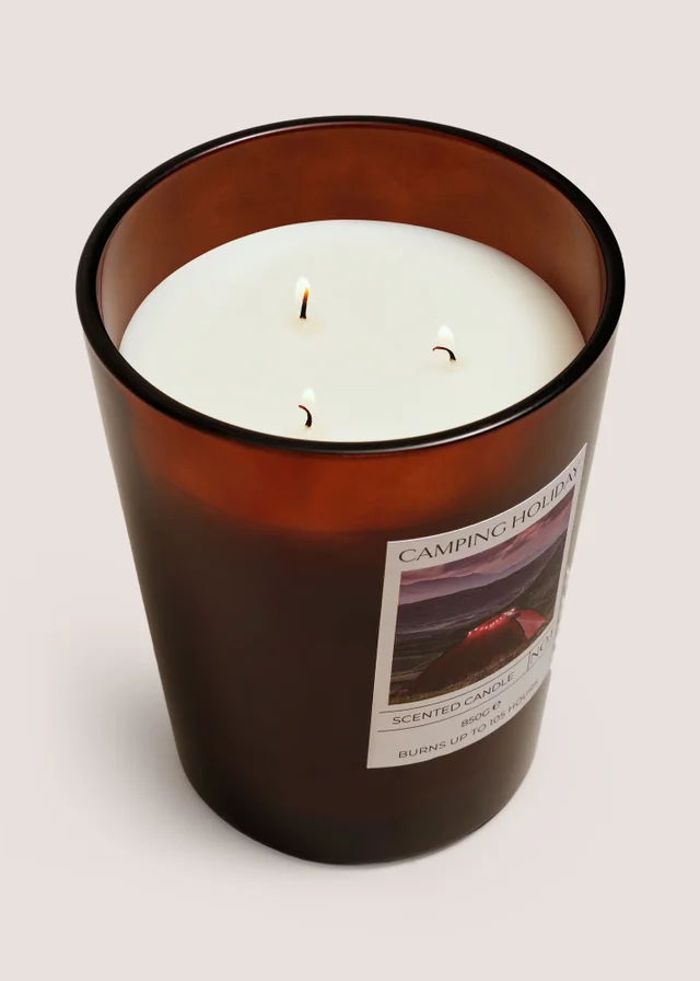 Camping Holiday Large Candle