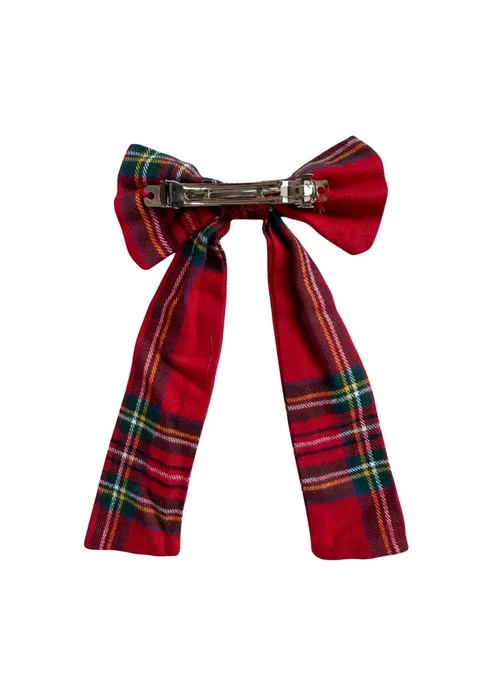 My Christmas Pyjamas Red Check The Hall Adult Matching Hair Bow - One Size Image 2