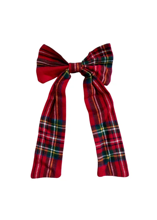 My Christmas Pyjamas Red Check The Hall Adult Matching Hair Bow - One Size Image 1