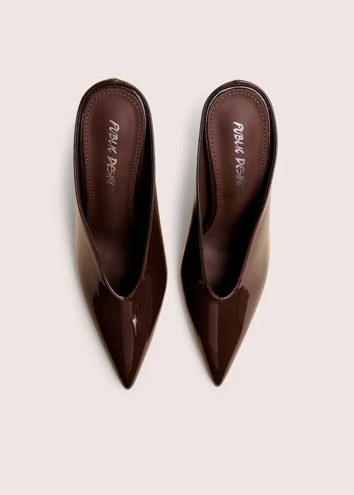 Public Desire Elixr Chocolate Patent Court High Heels - 4 Image 2