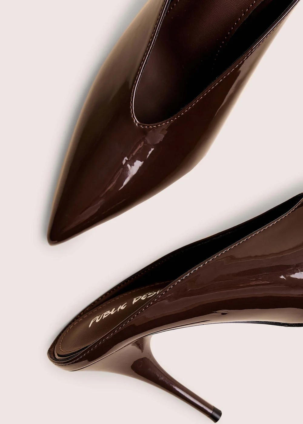 Public Desire Elixr Chocolate Patent Court High Heels - 4 Image 4
