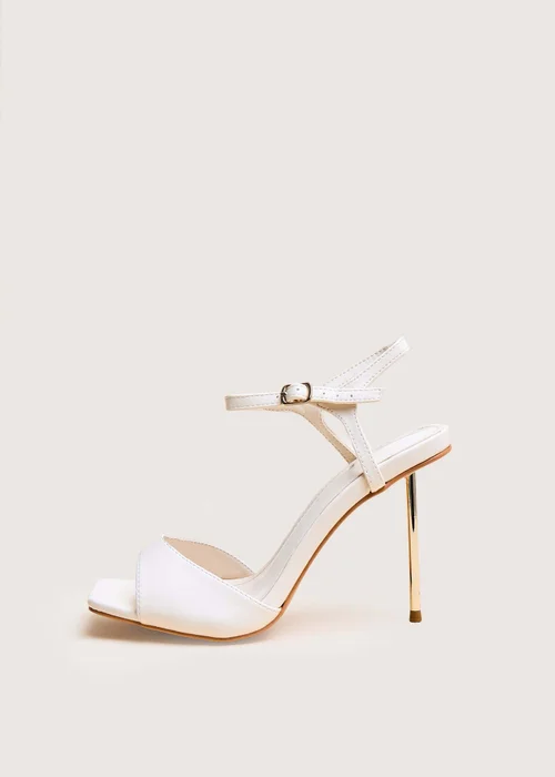 Public Desire Vain Cream & Gold Pu Barley There Pencil Stiletto High Heels - 4 Image 1