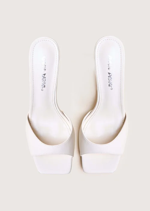 Public Desire Vain Cream & Gold Pu Barley There Pencil Stiletto High Heels - 4 Image 2