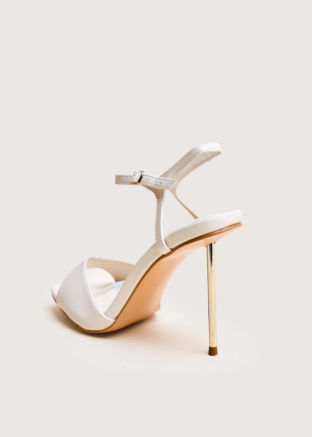 Public Desire Vain Cream & Gold Pu Barley There Pencil Stiletto High Heels - 4 Image 3