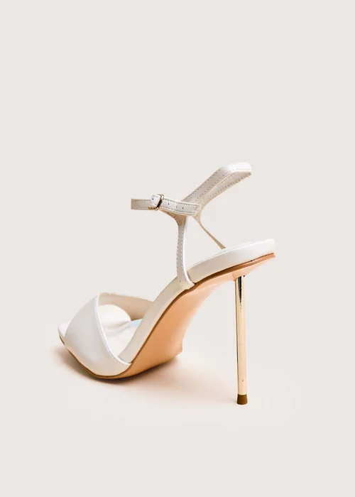 Public Desire Vain Cream & Gold Pu Barley There Pencil Stiletto High Heels - 4 Image 3