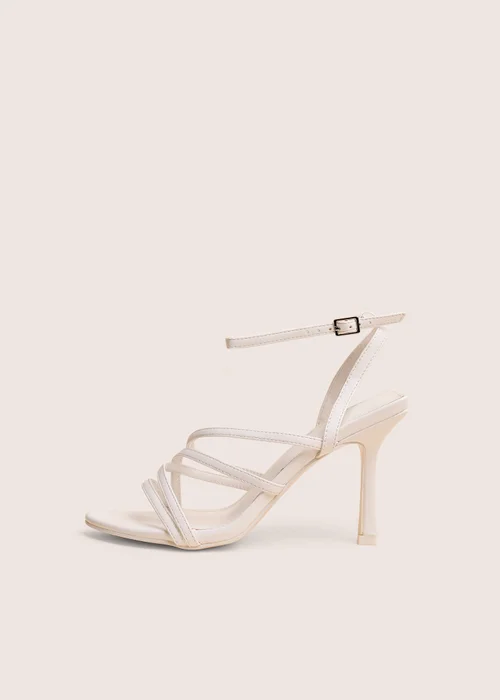 Public Desire Free Spirit White Strappy Round Toe Mid Heels - 7 Image 1