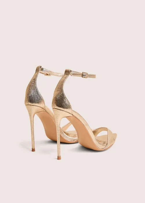 Public Desire Kelisa Gold Cracked Pu Pointed Toe Barely There Stiletto High Heels - 8 Image 3