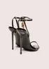Public Desire Ti Amo Black Padlock Detail Barely Heels - Size 3 Image 3