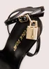 Public Desire Ti Amo Black Padlock Detail Barely Heels - Size 3 Image 4