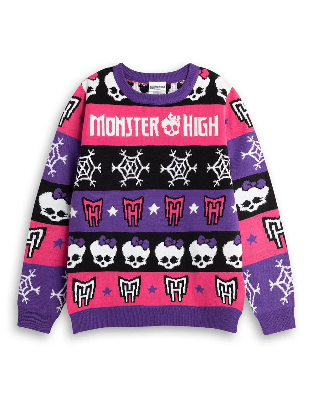 Vanilla Underground Monster High Kids Purple Christmas Jumper (3-14yrs) - 5-6 Yrs Image 1