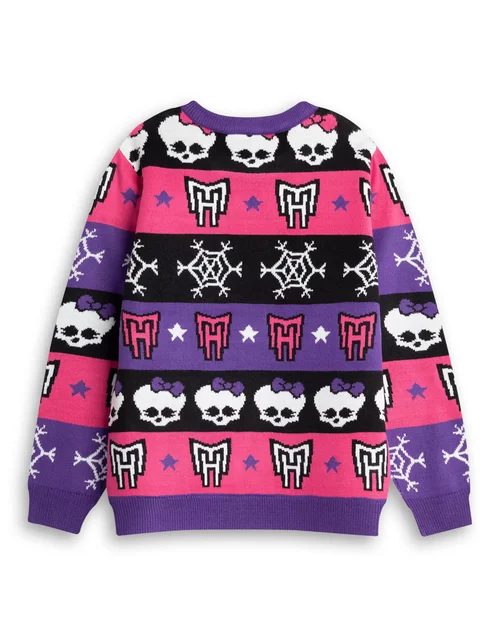 Vanilla Underground Monster High Kids Purple Christmas Jumper (3-14yrs) - 5-6 Yrs Image 2