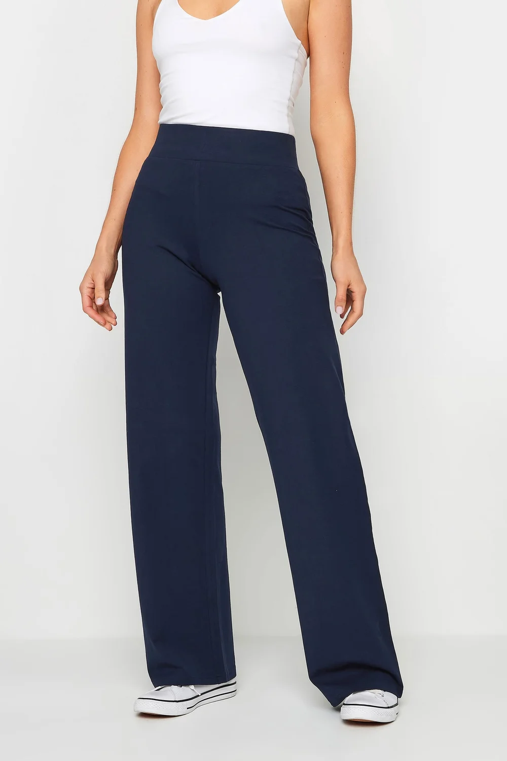 Long Tall Sally Navy Blue Wide Leg Yoga Pants - Size 14, Leg 34 Image 2