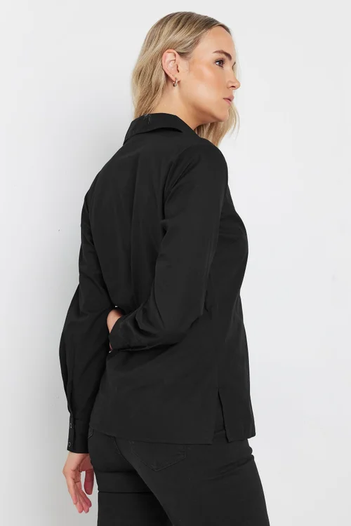 Long Tall Sally Black Fitted Cotton Shirt - 12 Image 3