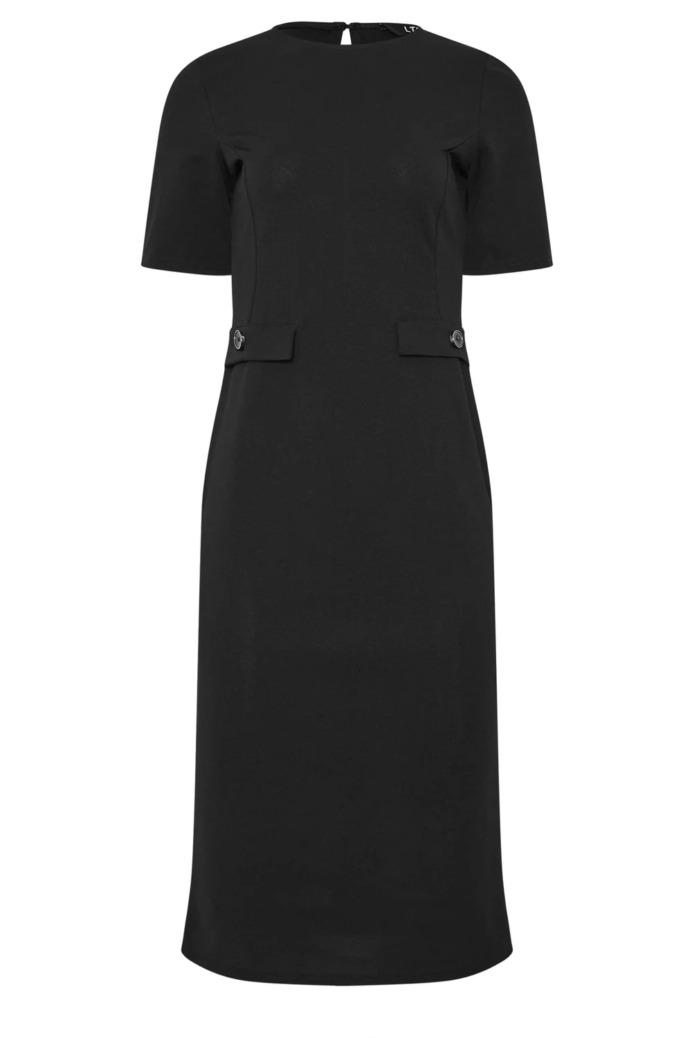 Long Tall Sally Black Scuba Button Formal Midi Dress - 20 Image 5