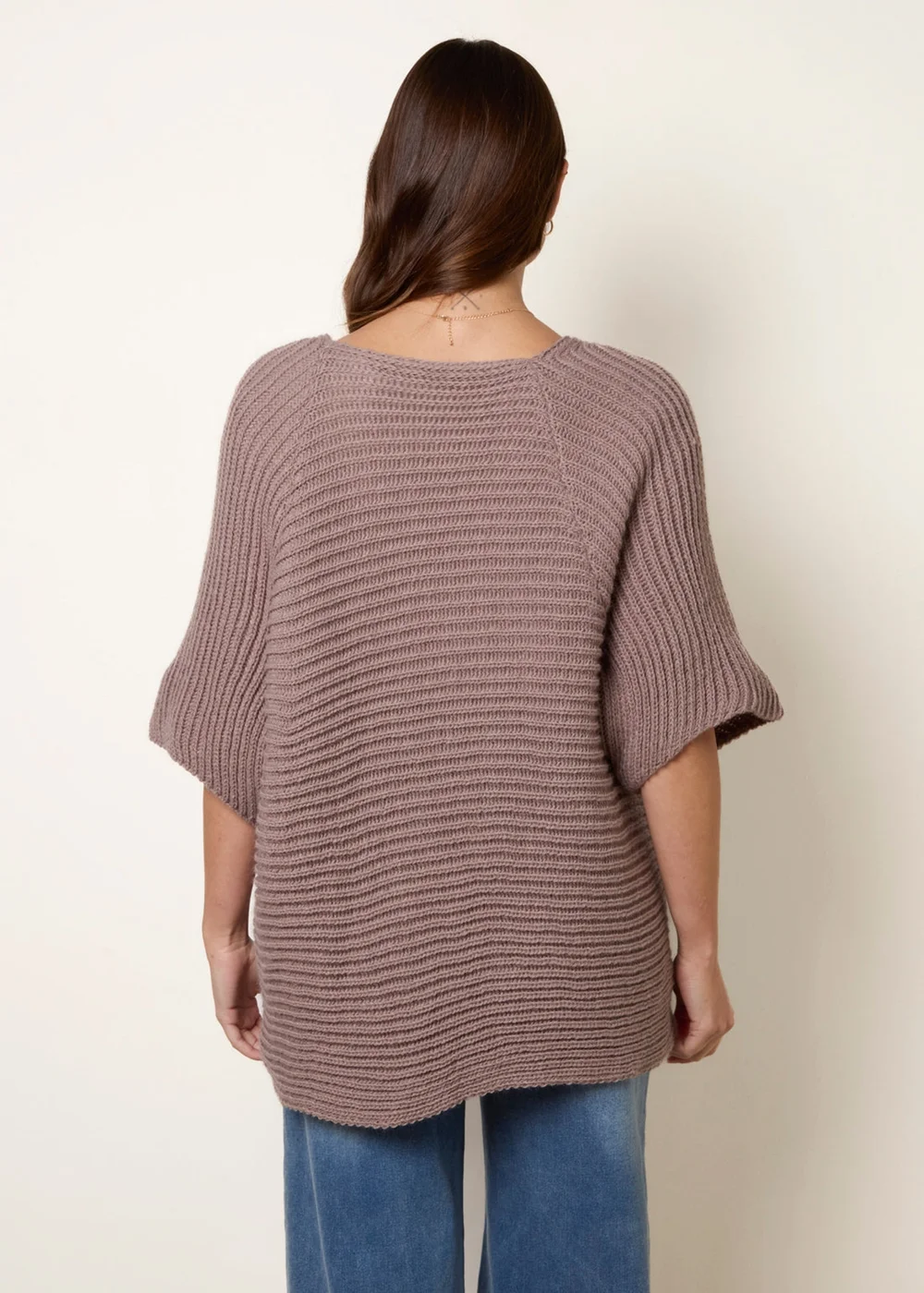 Blue Vanilla Beige Pointelle Knit Cardigan - S/M Image 4