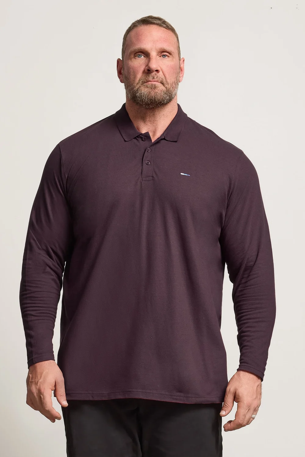 BadRhino Burgundy Red Long Sleeve Core Polo Shirt - L Image 1