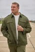 BadRhino Khaki Green Military Zip Through Overshirt - 5-6XL Image 1