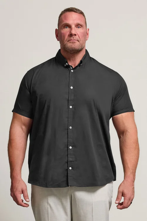BadRhino Black Poplin Short Sleeve Shirt - 4XL Image 1
