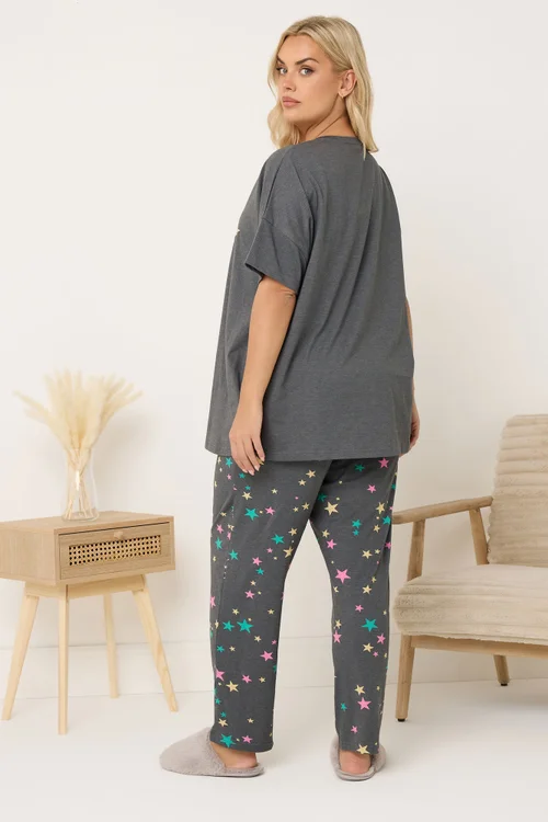 Yours Curve Charcoal Grey 'Pupstars' Pyjama Set - 22-24 Image 3