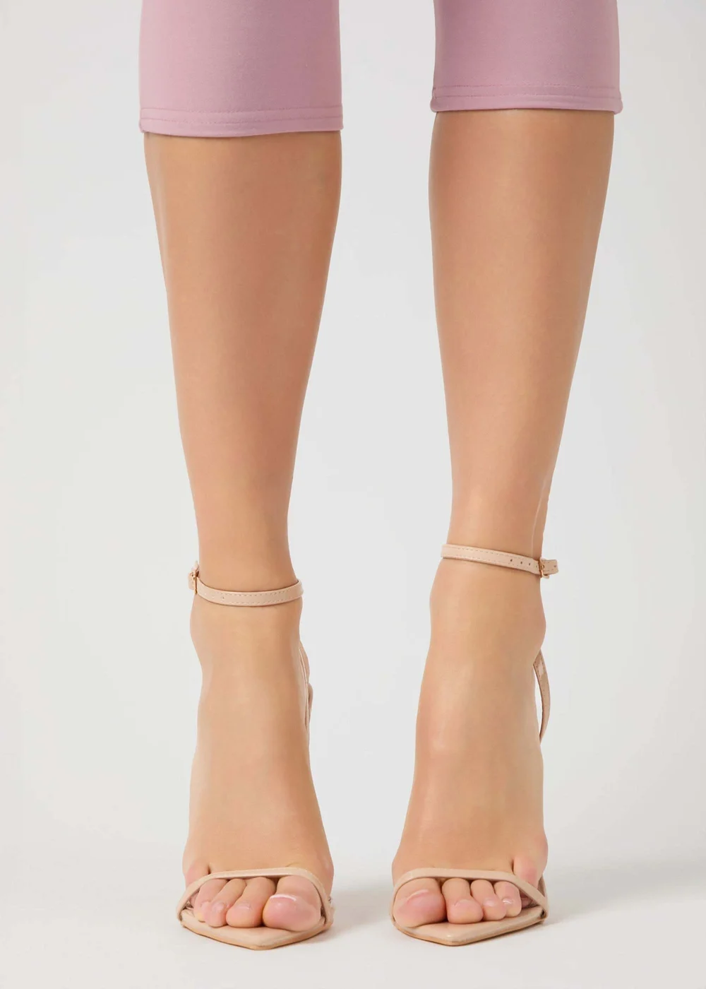 Public Desire Legacy Nude Barely There Pointed Toe Gold Stiletto Heels - 9 Image 2