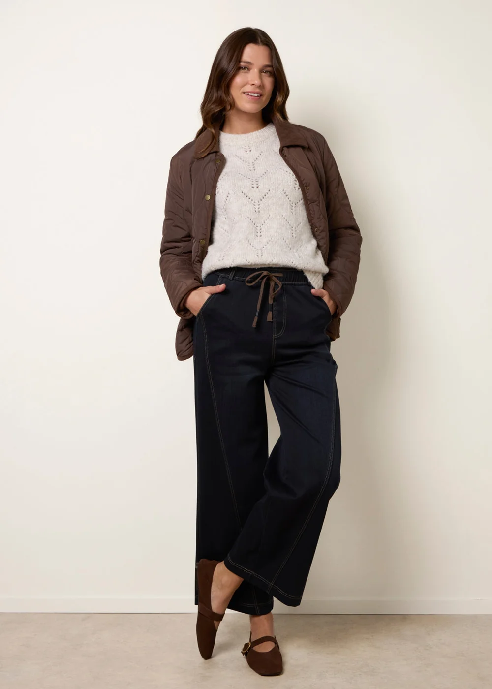 Blue Vanilla Navy Seam Detail Jeans - M Image 1