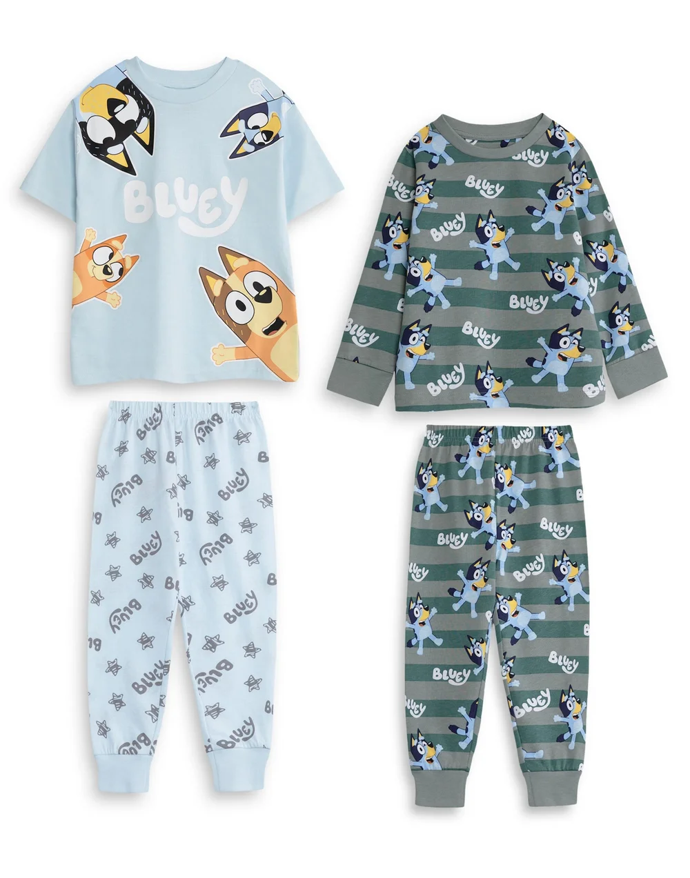 Vanilla Underground Bluey Kids Light Blue 2 Long Leg Pyjamas (18mnths-7yrs) - Age 2-3 Years Image 1