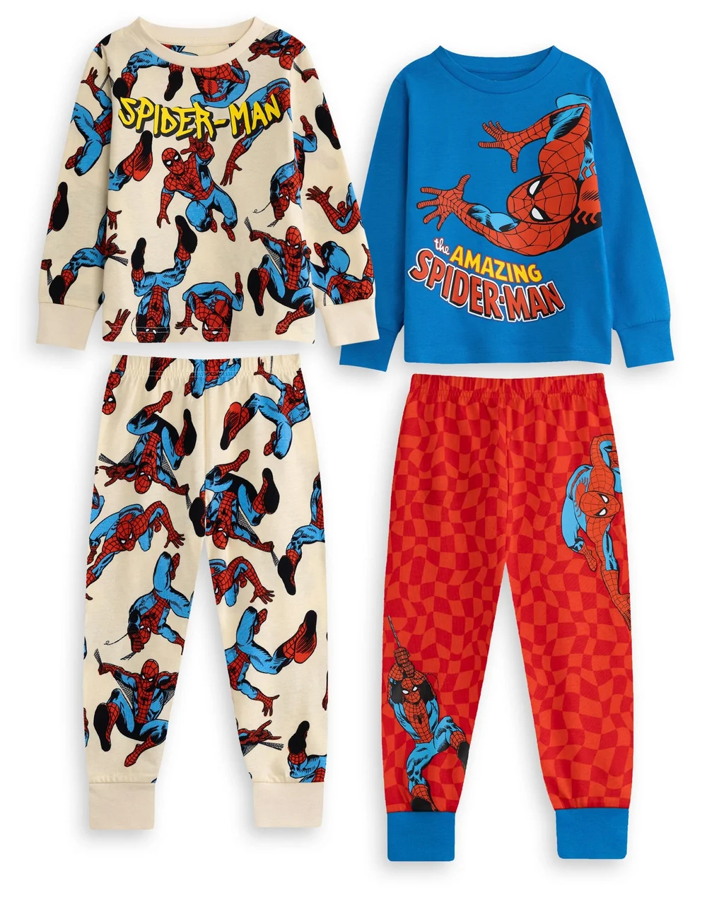 Vanilla Underground Marvel Spider-Man Kids Blue 2 Pyjamas (2-10yrs) - Age 3-4 Years Image 1