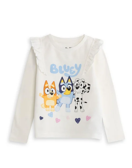 Vanilla Underground Bluey Kids Cream Pyjamas (18mnths-7yrs) - Age 5-6 Years Image 3