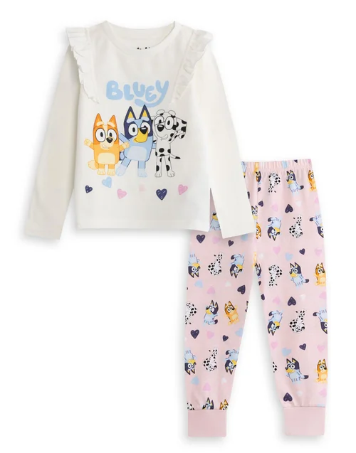 Vanilla Underground Bluey Kids Cream Pyjamas (18mnths-7yrs) - Age 5-6 Years Image 1