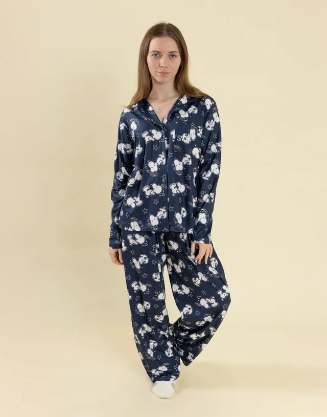 Vanilla Underground Peanuts Snoopy Navy Long Pyjama Set