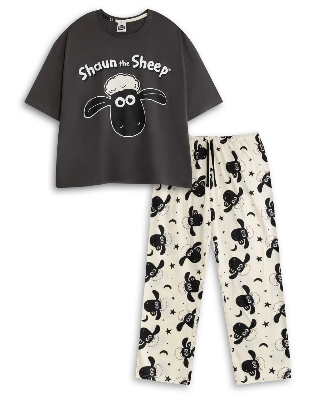 Vanilla Underground Shaun The Sheep Grey Short Sleeve Pyjama Set - M Image 1