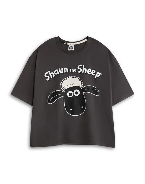 Vanilla Underground Shaun The Sheep Grey Short Sleeve Pyjama Set - M Image 3