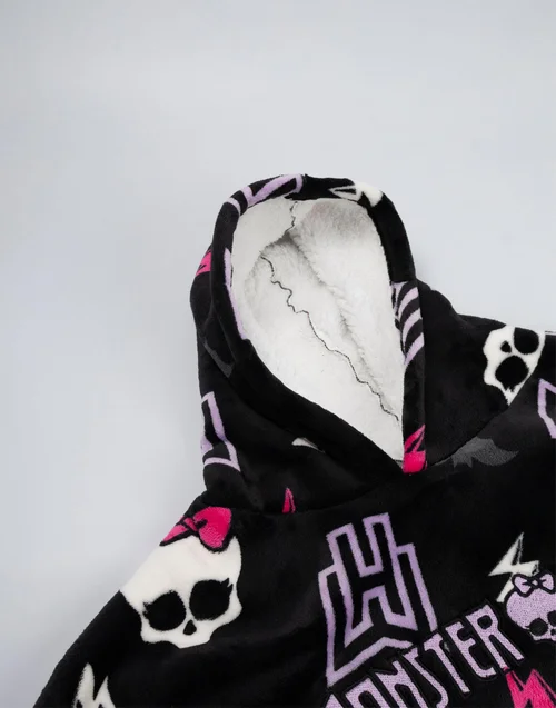 Monster High Black Blanket Hoodie - One Size Image 6