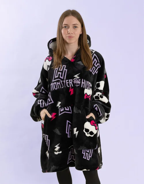 Monster High Black Blanket Hoodie - One Size Image 2