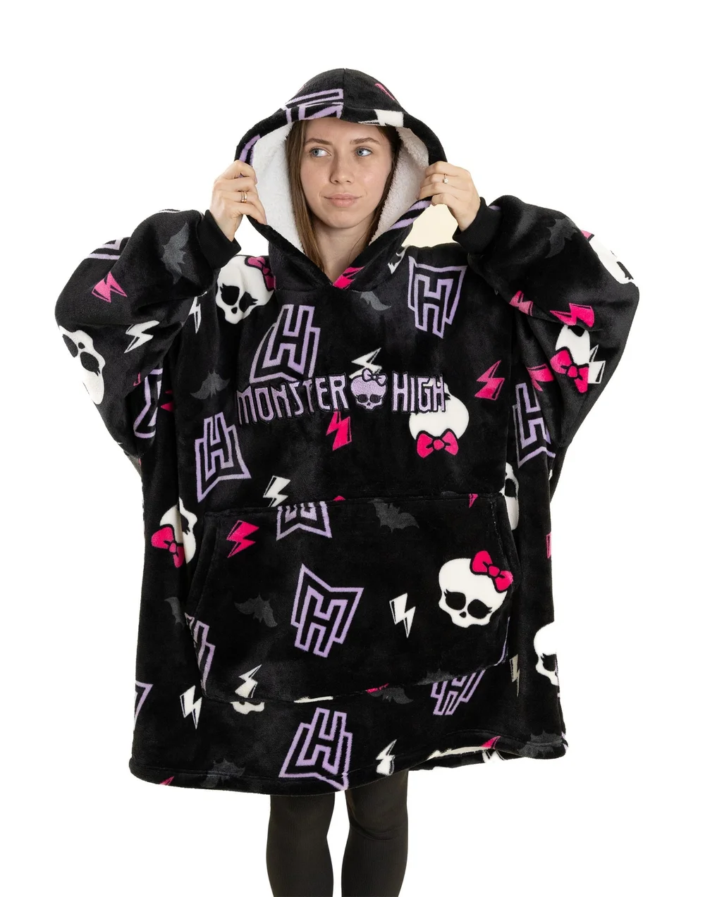 Monster High Black Blanket Hoodie - One Size Image 1
