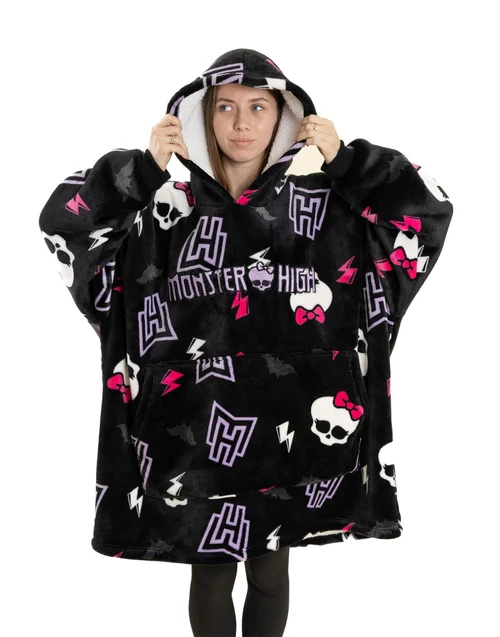 Monster High Black Blanket Hoodie - One Size Image 1