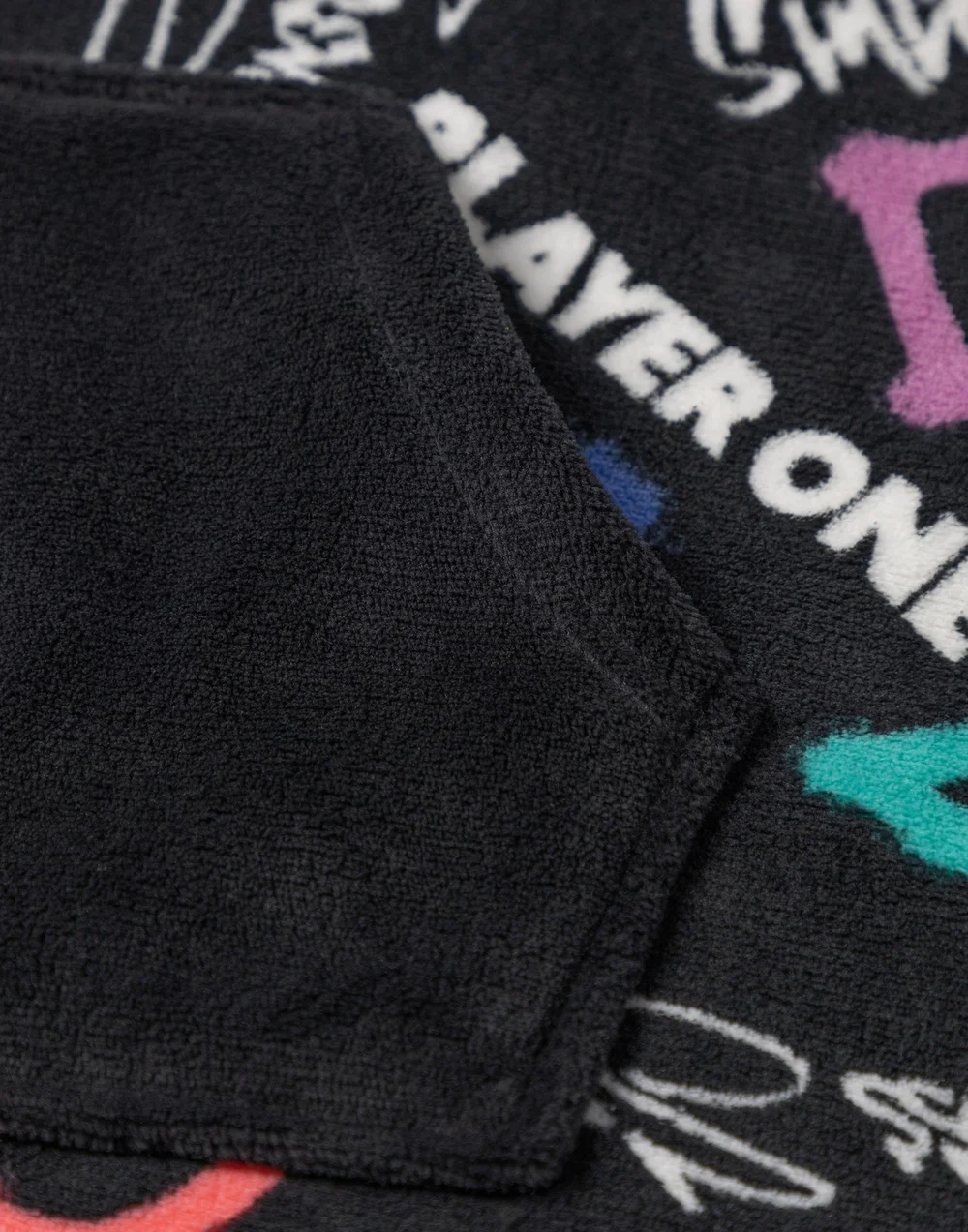 Vanilla Underground PlayStation Kids Black With Colorful Graphics Blanket Hoodie - One Size Image 5
