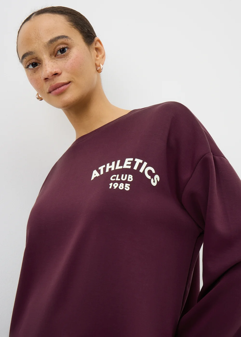 Souluxe Burgundy Graphic Sweatshirt - M Image 1