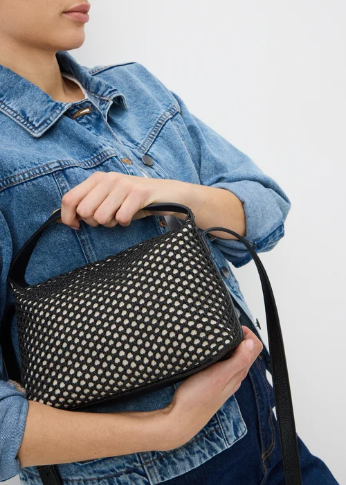 Black Straw Camera Bag - One Size Image 2