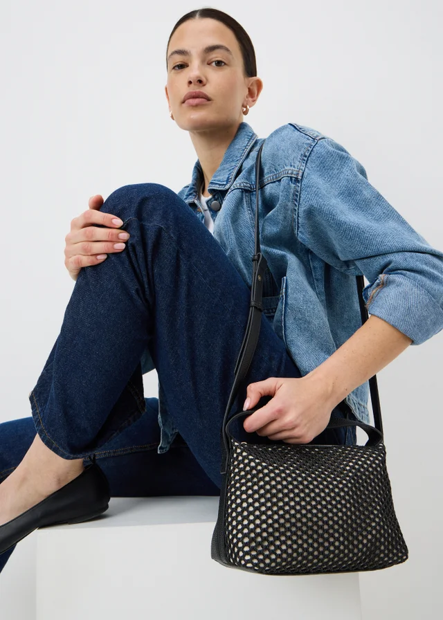 Black Straw Camera Bag