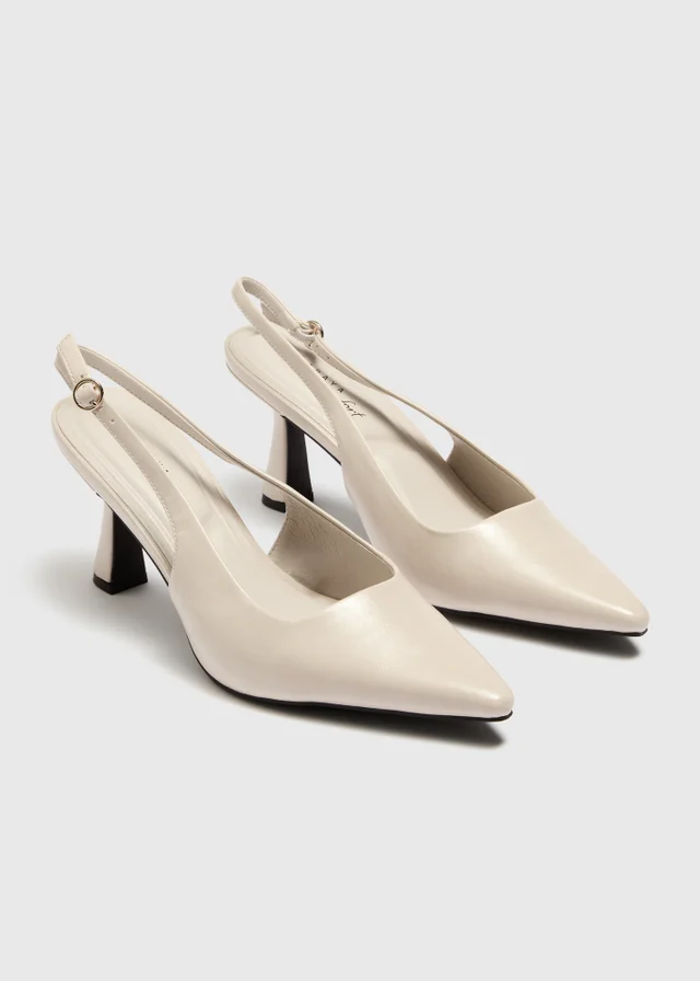 Stone Sling Back Kitten Heels