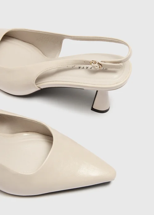 Stone Sling Back Kitten Heels - 3 Image 2