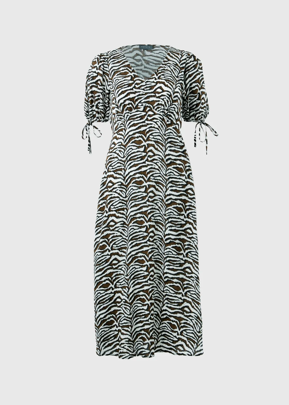 Brown Zebra Print Midi Tea Dress - 8 Image 4