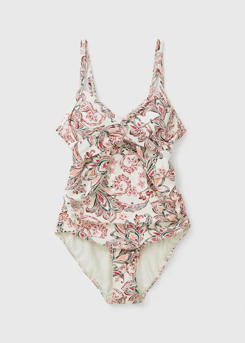White Paisley Shapewear Swimsuit - 26 Image 3