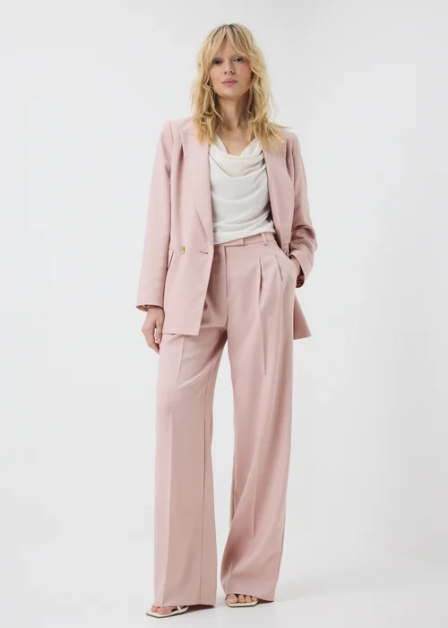 Pink Wide Leg Co Ord Trousers - Size 16 29 leg Image 1