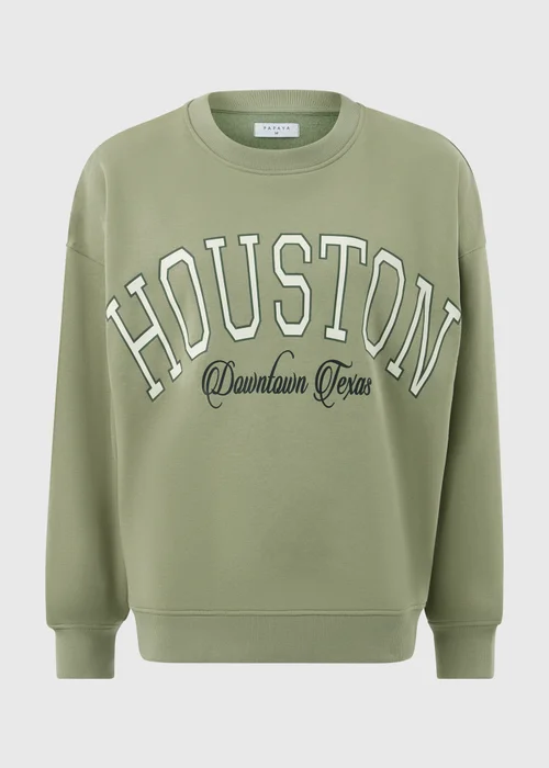 Sage Green Houston Varsity Sweatshirt - Small Image 4